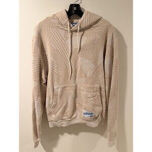 Adidas Originals ATHLETIC CLUB ALLOVER PRINT HOODIE Size Small Beige